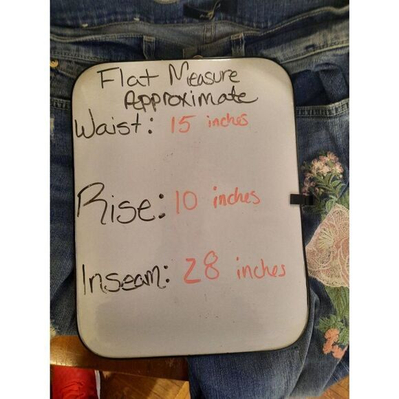 7 For All Mankind size 25 Distressed Embroidered Flowers Denim Jeans - Picture 5 of 5